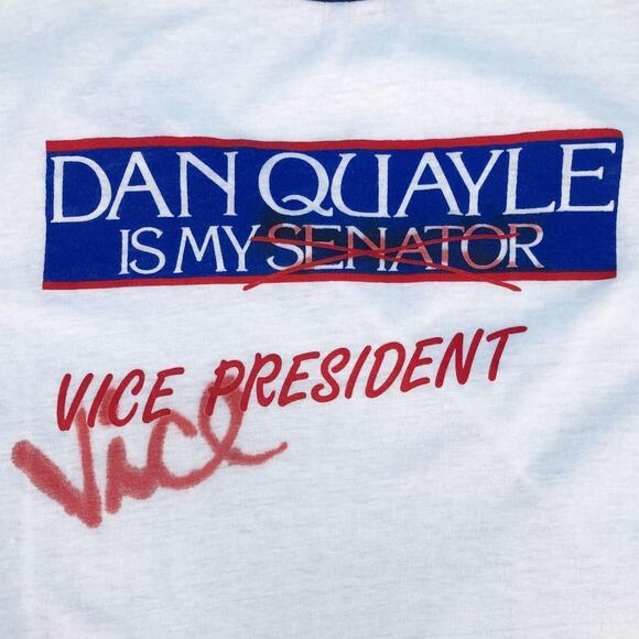 Dan Quayle Is My Senator Vice President tshirt 80s 1980s vintage - Picture 3 of 4